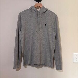 Polo Ralph Lauren Hoodie T-Shirt Small Cotton Heather Gray Preppy Athleisure